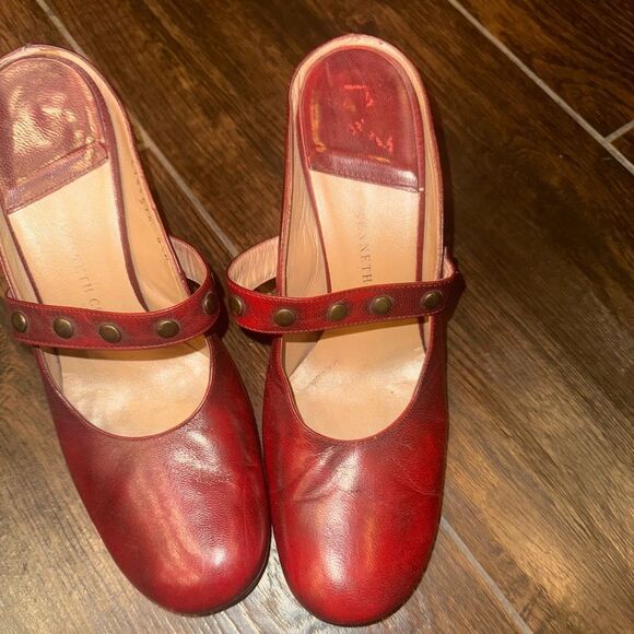 Cole Haan Ginger Snap Red Leather Mary Jane Studded Heels Women’s 8.5M - Picture 5 of 8